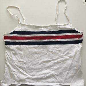 Garage M White Tank w/ Stripes